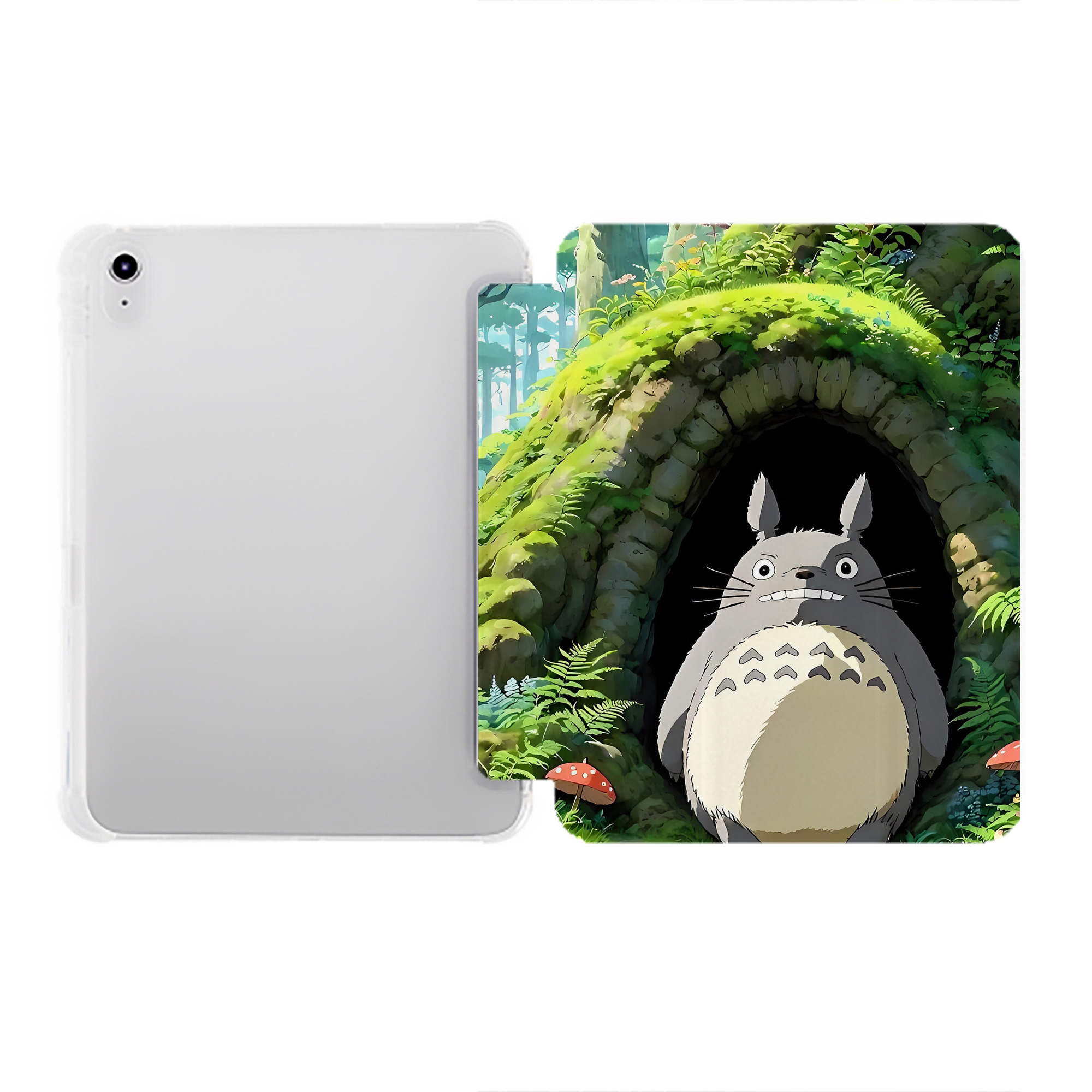 （画像用） となりのトトロ 草壁メイ 草壁サツキ My Neighbor Totoro Satsuki Kusakabe Mei Kusakabe IPad ケース ペン収納付き 三つ折りスタンド PUレザー×シリコン 対応機種9.5/10.5/10.9インチ